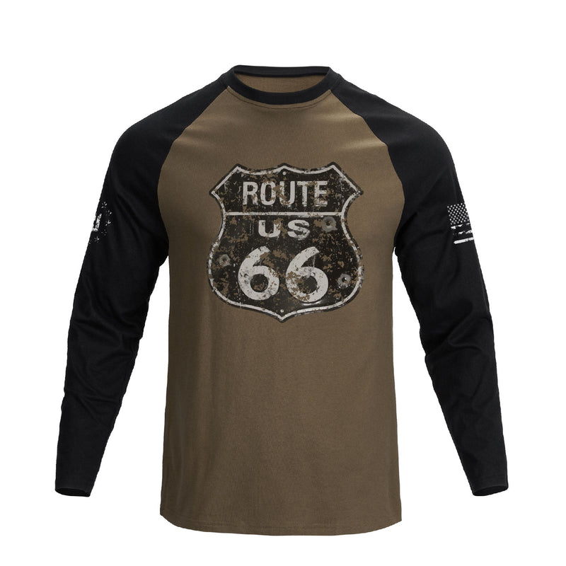 ROUTE 66 RAGLAN GRAPHIC LONG SLEEVE T-SHIRT