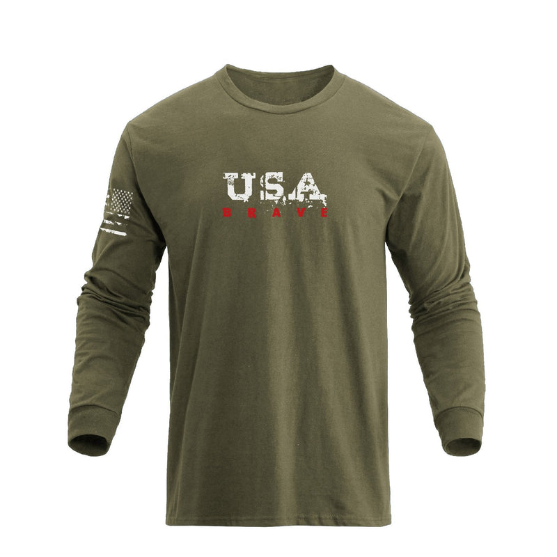 USA FLAG GRAPHIC LONG SLEEVE T-SHIRT