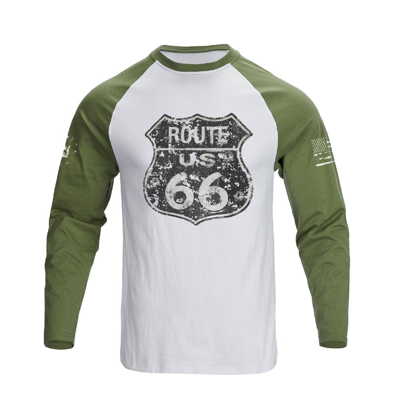 ROUTE 66 RAGLAN GRAPHIC LONG SLEEVE T-SHIRT