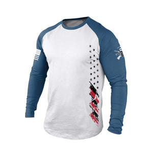 Langarm-T-Shirt mit USA-Flagge und Raglan-Grafik