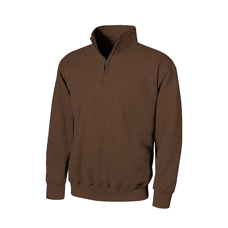 ZIPPER LAPEL FLEECE PULLOVER SWEATSHIRT