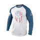 USA FLAG SPARTAN 100% COTTON RAGLAN GRAPHIC LONG SLEEVE T-SHIRT