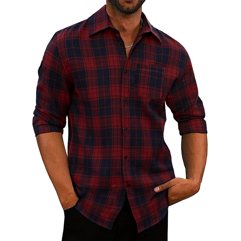 PLAID FLANNEL CASUAL SHIRT