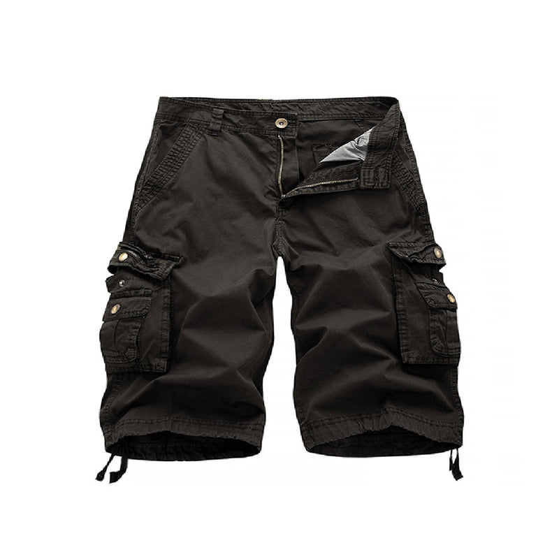 BUTTON AND ZIPPER MULTI DIMENSIONAL POCKETS 11'' INSEAM CARGO SHORTS