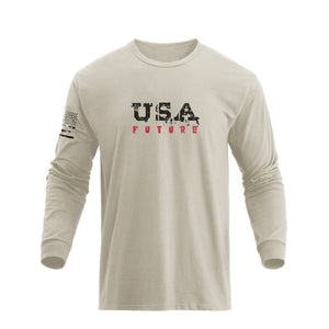 Langärmliges T-Shirt mit USA-Flaggen-Grafik