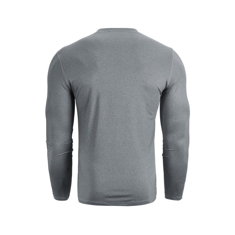 ESSENTIALS BUTTON V-NECK QUCIK DRY MOISTURE WICKING LONG SLEEVE HENLEY SHIRT