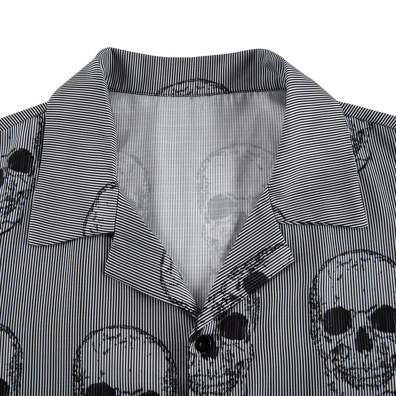 SKULL BUTTON DOWN PRINTED ALOHA SHIRT