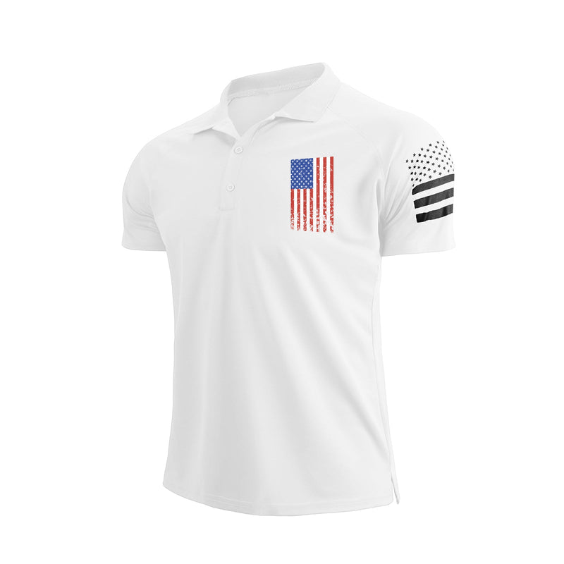 USA FLAG RAGLAN GRAPHIC POLO SHIRT