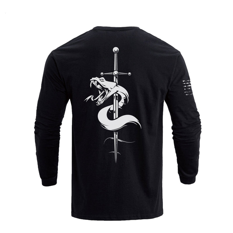 SNAKE CROSS GRAPHIC LONG SLEEVE T-SHIRT