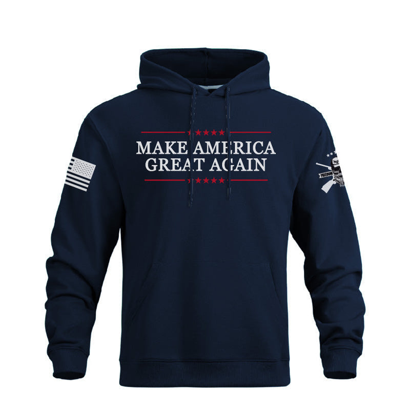 MAKE AMERICA GREAT AGAIN GRAPHIC POCKET DRAWSTRING HOODIE