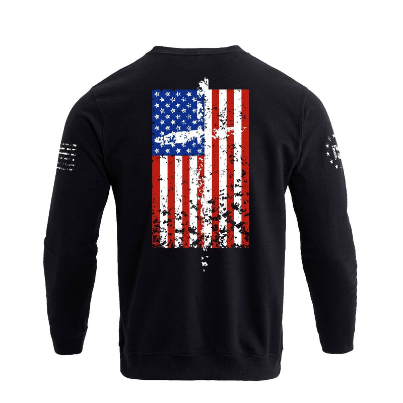 USA FLAG CROSS SWEATSHIRT