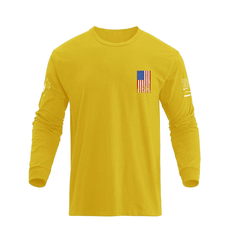 USA FLAG CROSS GRAPHIC LONG SLEEVE T-SHIRT