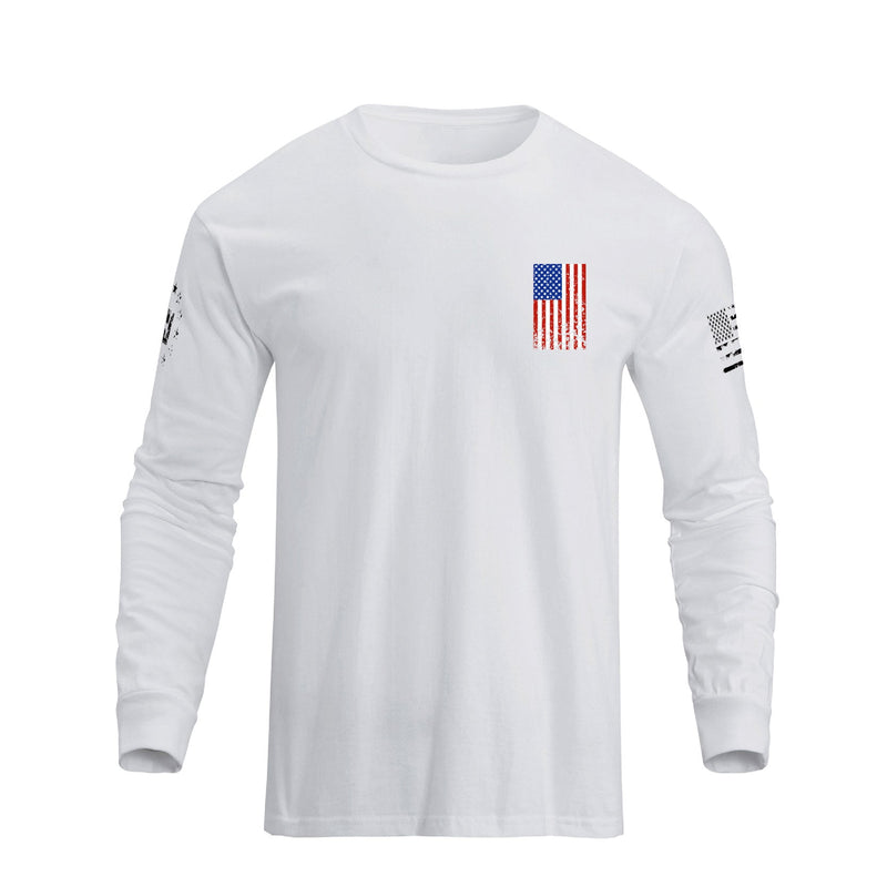 USA FLAG CROSS GRAPHIC LONG SLEEVE T-SHIRT