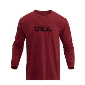 Langärmliges T-Shirt mit USA-Flaggen-Grafik