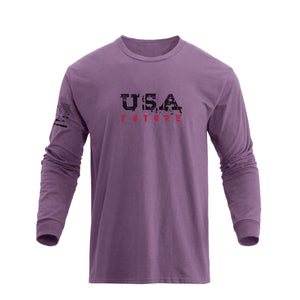 Langärmliges T-Shirt mit USA-Flaggen-Grafik