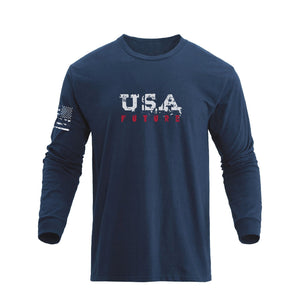 Langärmliges T-Shirt mit USA-Flaggen-Grafik