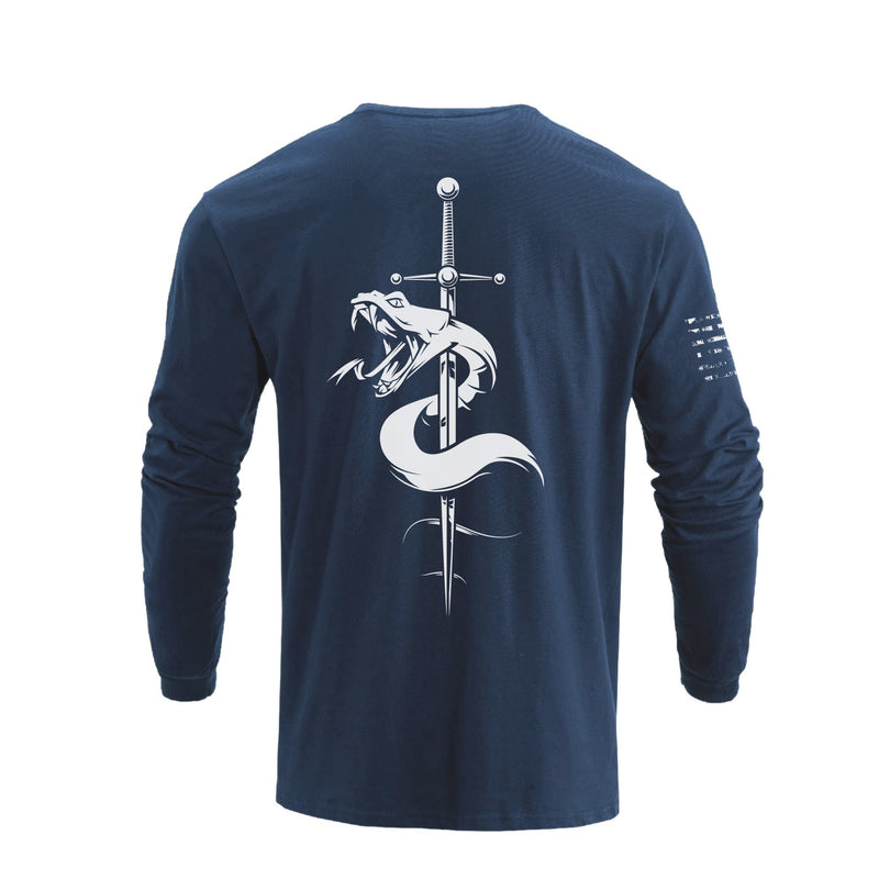 SNAKE CROSS GRAPHIC LONG SLEEVE T-SHIRT