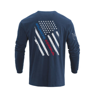 Langärmliges T-Shirt mit USA-Flaggen-Grafik