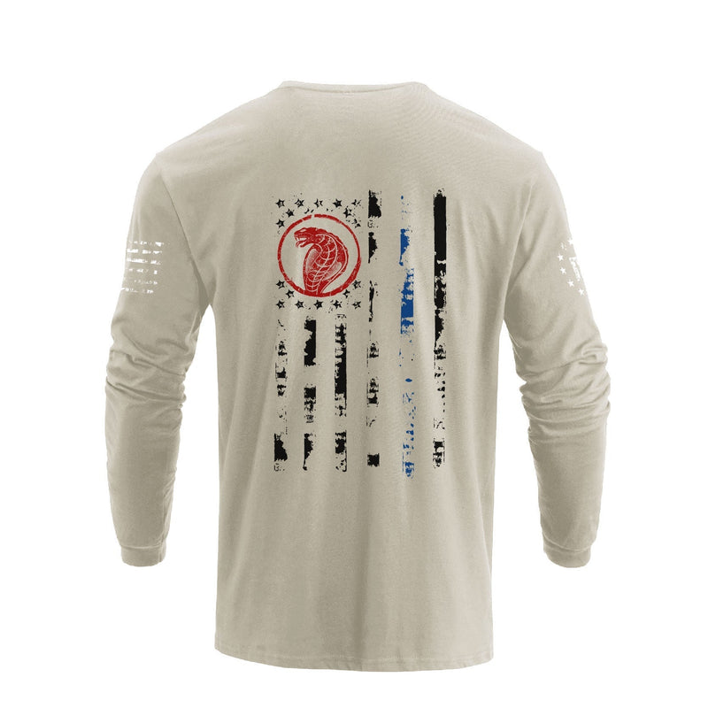 USA FLAGGE SCHLANGENGRAFIK LANGARM T-SHIRT
