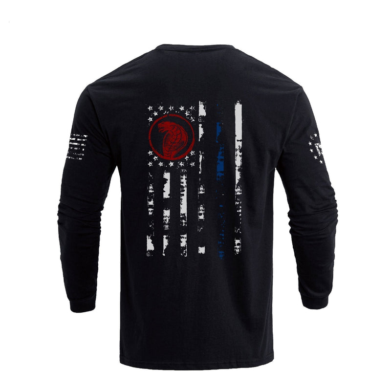 USA FLAGGE SCHLANGENGRAFIK LANGARM T-SHIRT