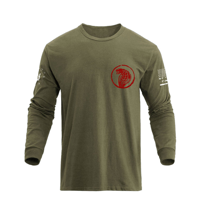 USA FLAGGE SCHLANGENGRAFIK LANGARM T-SHIRT