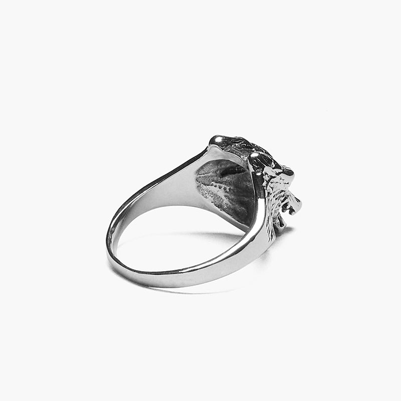 RETRO WOLF HEAD RING