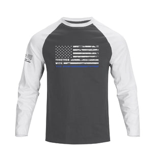 Langarm-T-Shirt mit USA-Flagge und Raglan-Grafik