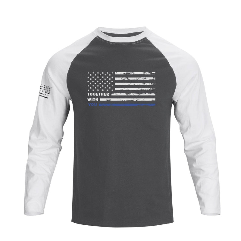 USA FLAG RAGLAN GRAPHIC LONG SLEEVE T-SHIRT