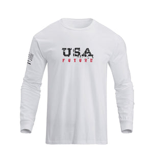 Langärmliges T-Shirt mit USA-Flaggen-Grafik