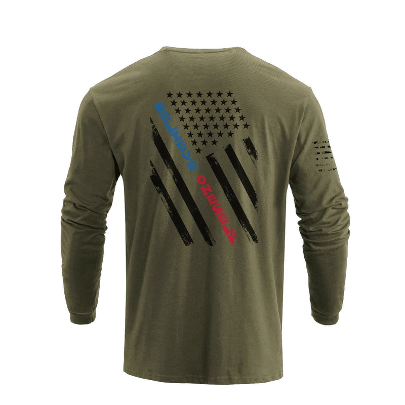 USA FLAG GRAPHIC LONG SLEEVE T-SHIRT