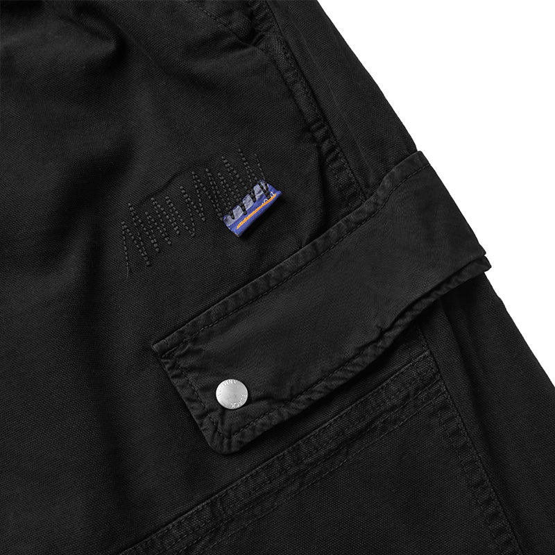 METAL BUCKLE WASHED CARGO PANTS