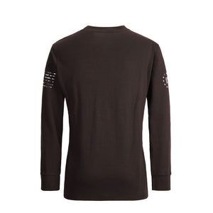 DAMEN-LANGARMSHIRT MIT USA-FLAGGE