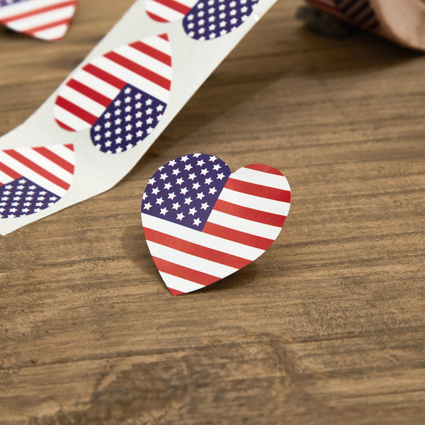 USA FLAG LOVE STICKERS 500 SHEETS 1.5''