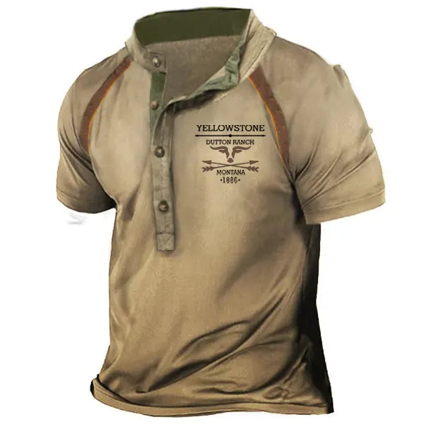 Men's Vintage Western Yellowstone Heney Short Sleeve T-Shirt